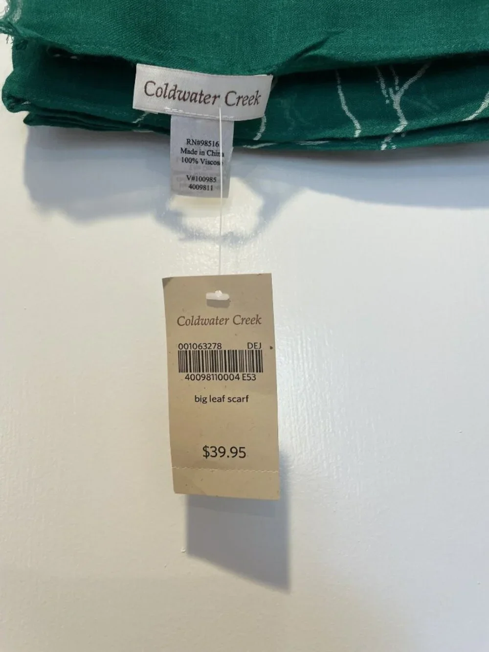 Coldwater Creek Big Leaf Scarf